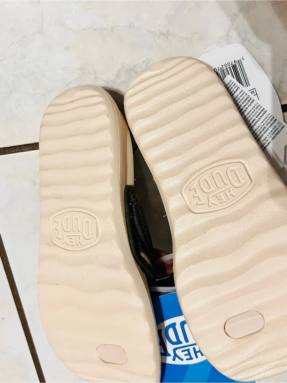Hey Dude Kids' Olive Green Flip Flop Sandals - Olive/Beige TD11